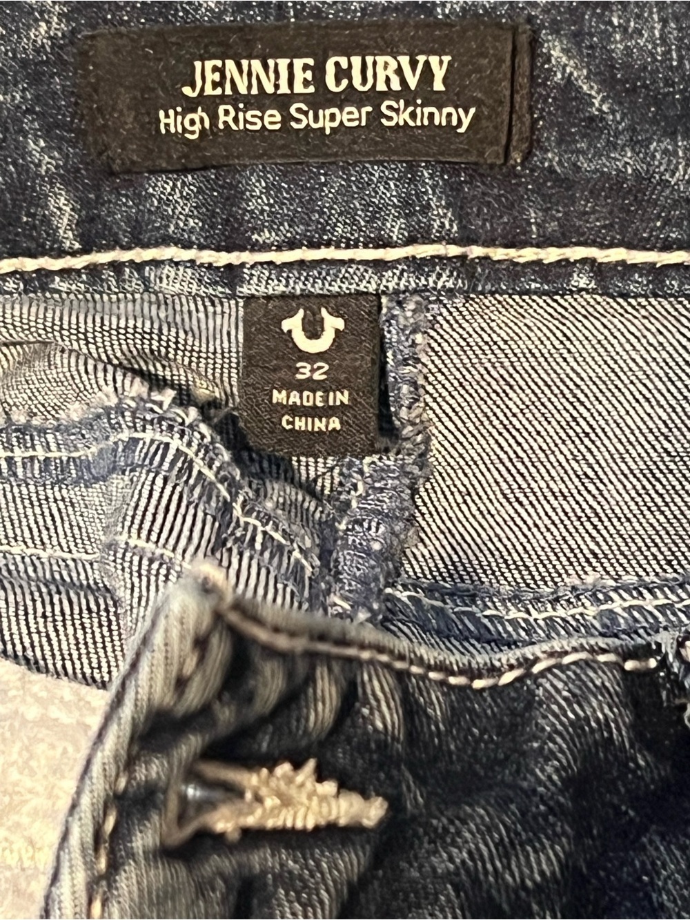 True Religion Jennie Curvy Crystal High Waist Super Skinny Sz 32 Color Contera - Picture 2 of 8